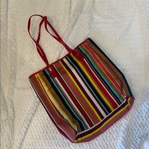 Colorful Striped Tote Bag like new